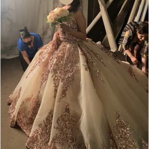 Quinceañera dress , Brand Morilee By Madeline Gardner color rose cold champagne